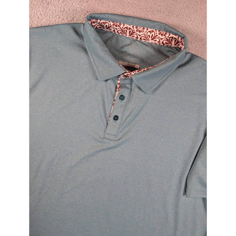 Swannies Mens XL Golf Polo Shirt Blue‎ Green Raven Phoenix Stretch Performance